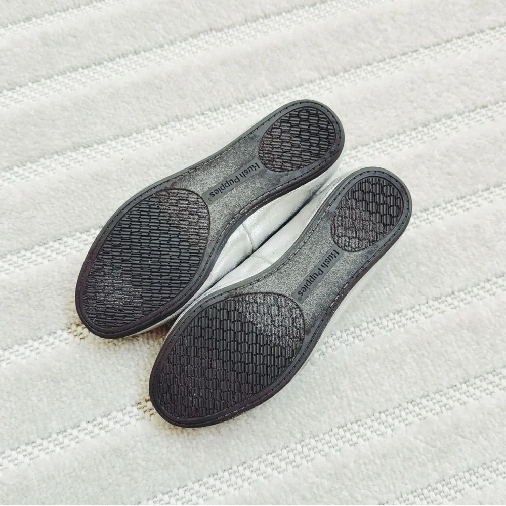 Stride Rite Hush Puppies Silver Ballet Flats